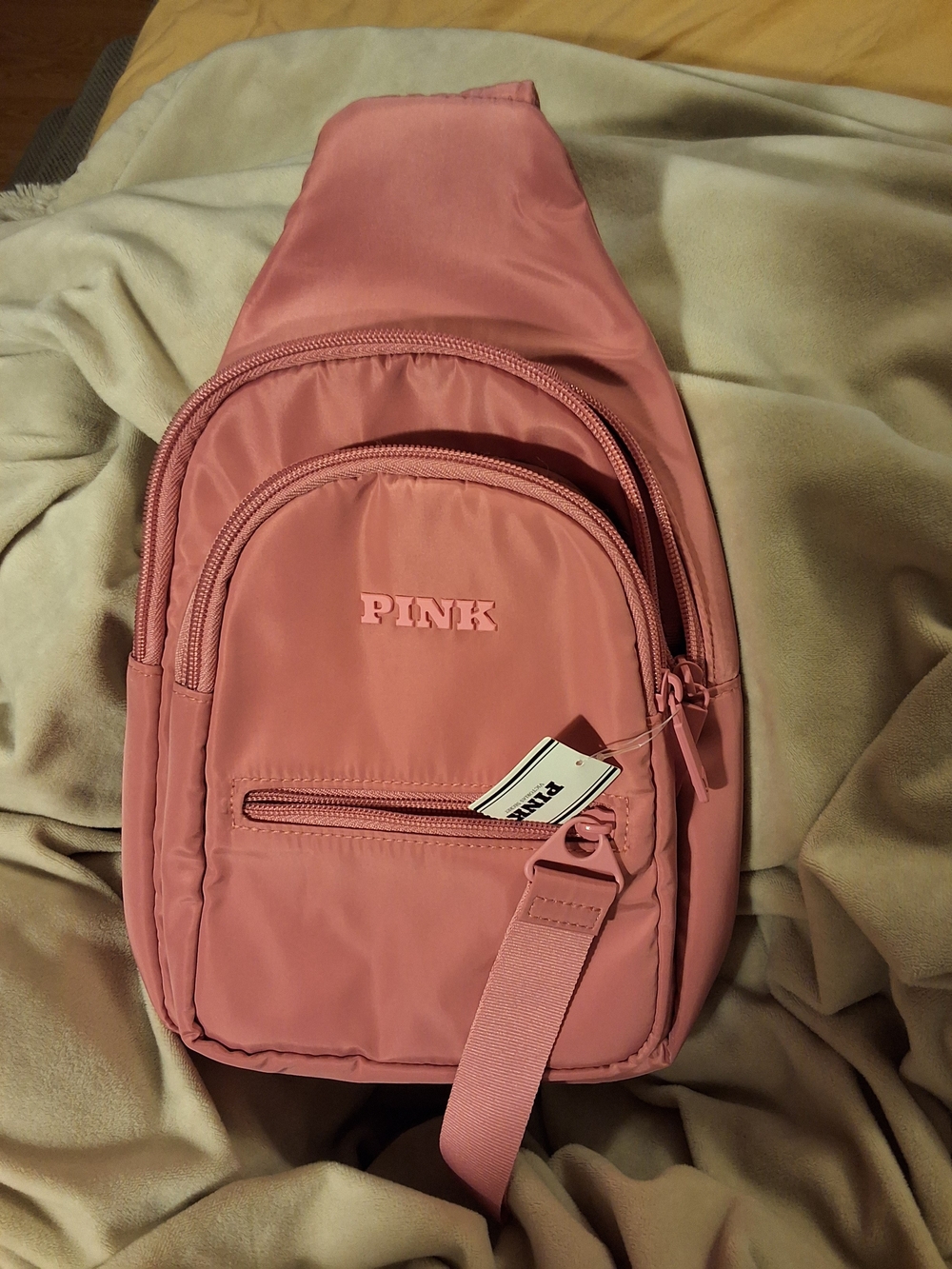 PINK Victoria's Secret Sling Backpack in Dusty Rose